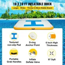 VEVOR Plataforma Inflable Flotante 3 x 3 m Plataforma Hinchable con 2 Bombas