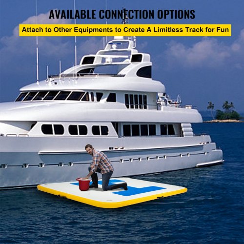 VEVOR Plataforma Inflable Flotante 3 x 2,5 m Plataforma Hinchable con 2 Bombas