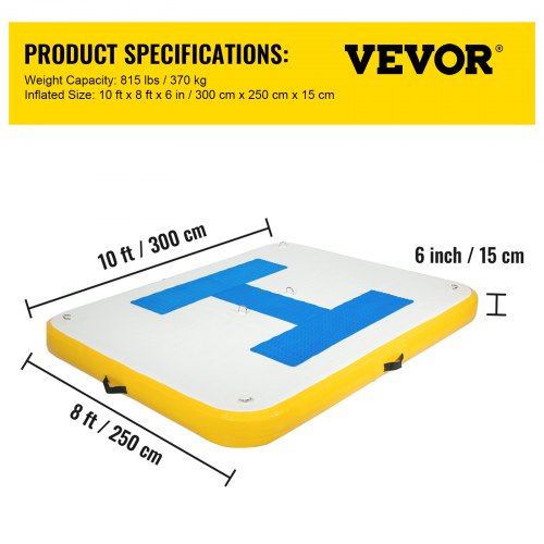 VEVOR Plataforma Inflable Flotante 3 x 2,5 m Plataforma Hinchable con 2 Bombas