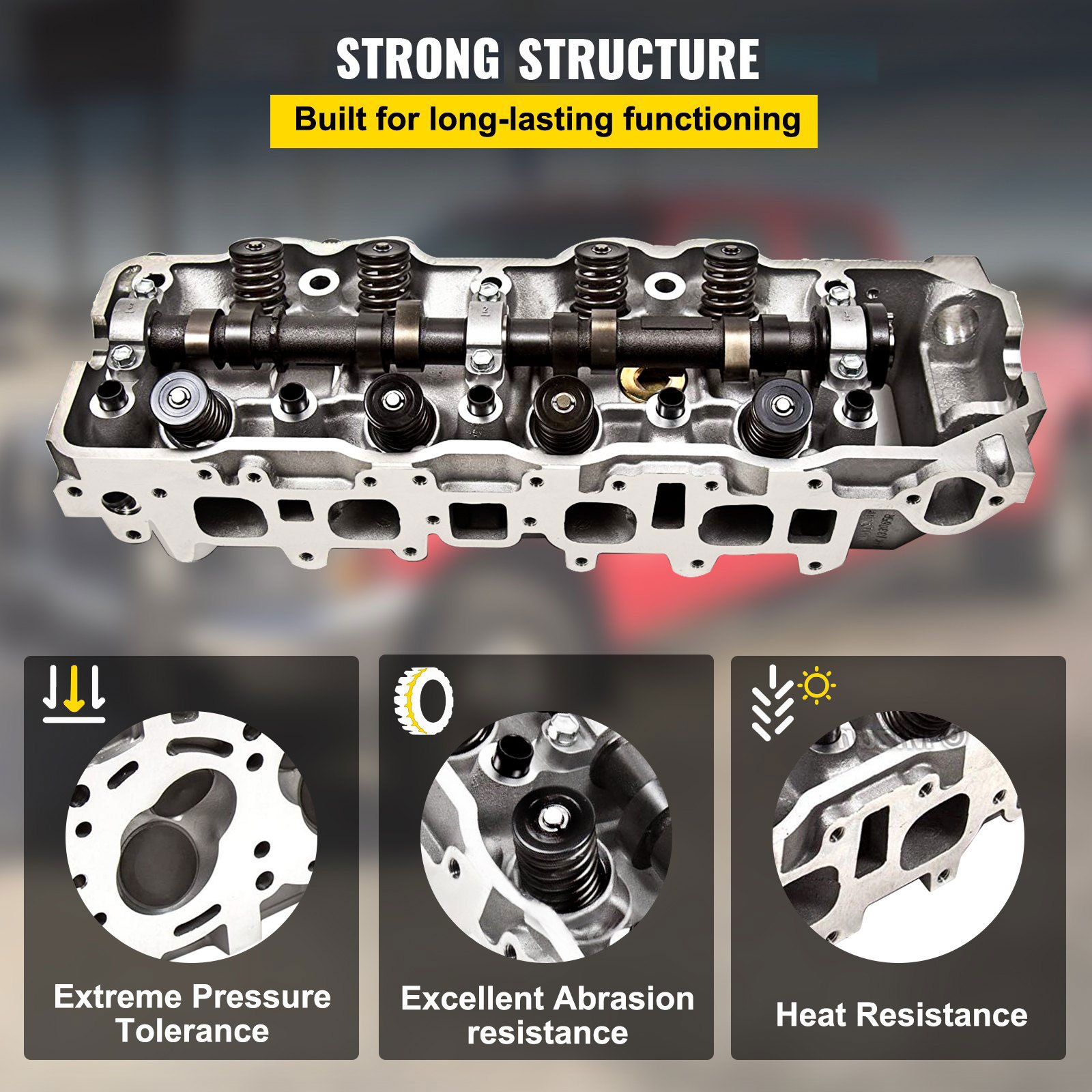 Juego completo de culatas de motor VEVOR para Toyota 4Runner 1985-1995, Celica 1995, Helix Pickup 1985-1995 2.4 SOHC 22R 22RE 22REC