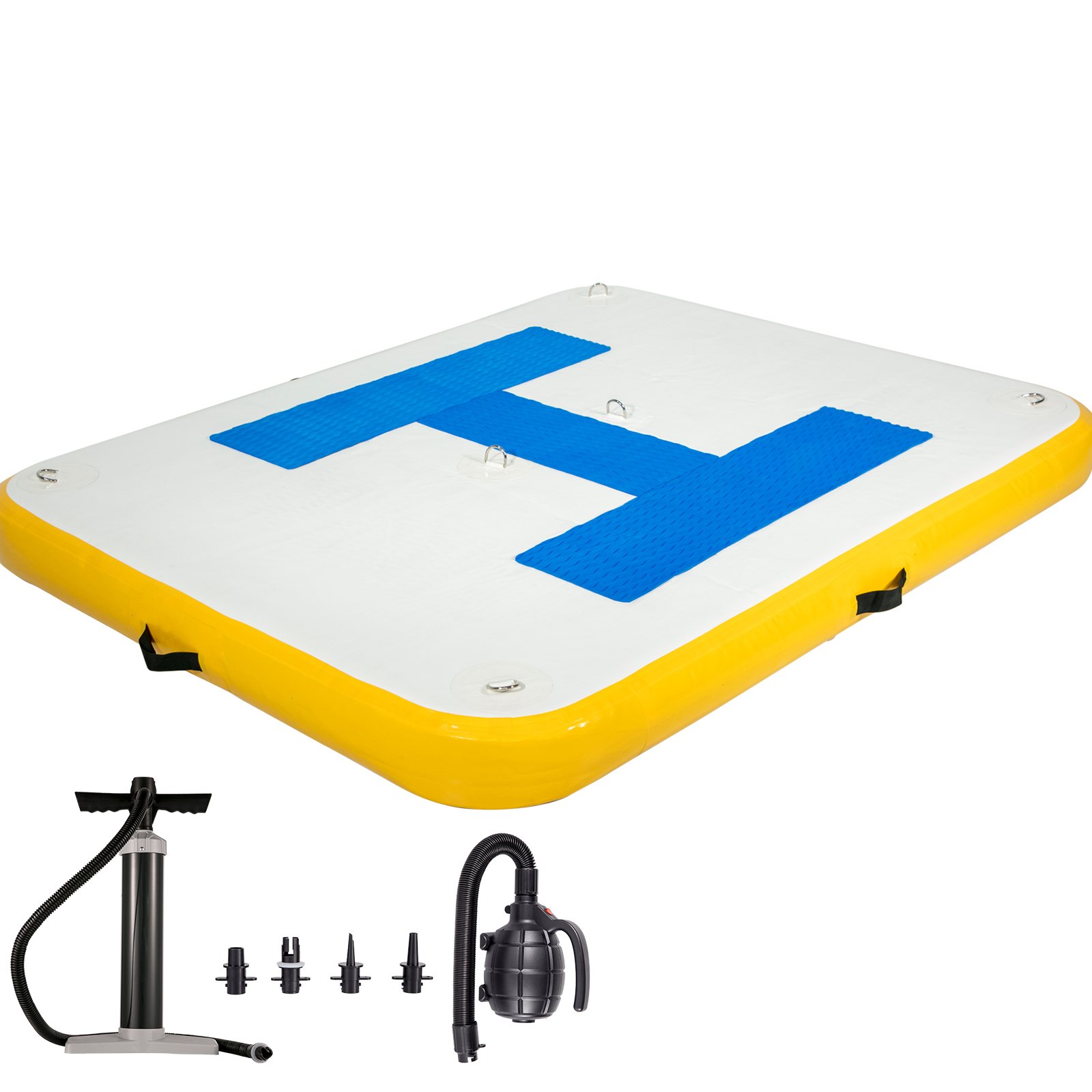 VEVOR Plataforma Inflable Flotante 1,9 x 1,5 m Plataforma Hinchable con 2 Bombas
