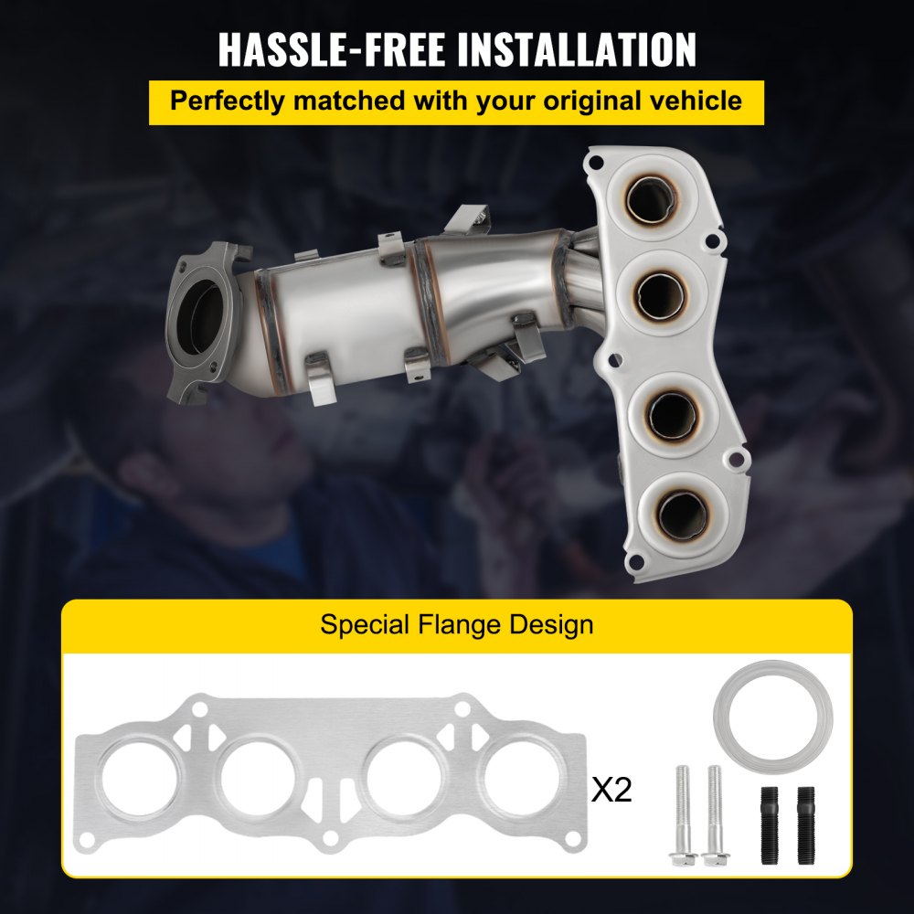 VEVOR Colector de escape del convertidor catalítico para Toyota Camry Solara 2002-2006 2.4L