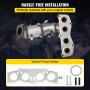 VEVOR Colector de escape del convertidor catalítico para Toyota Camry Solara 2002-2006 2.4L