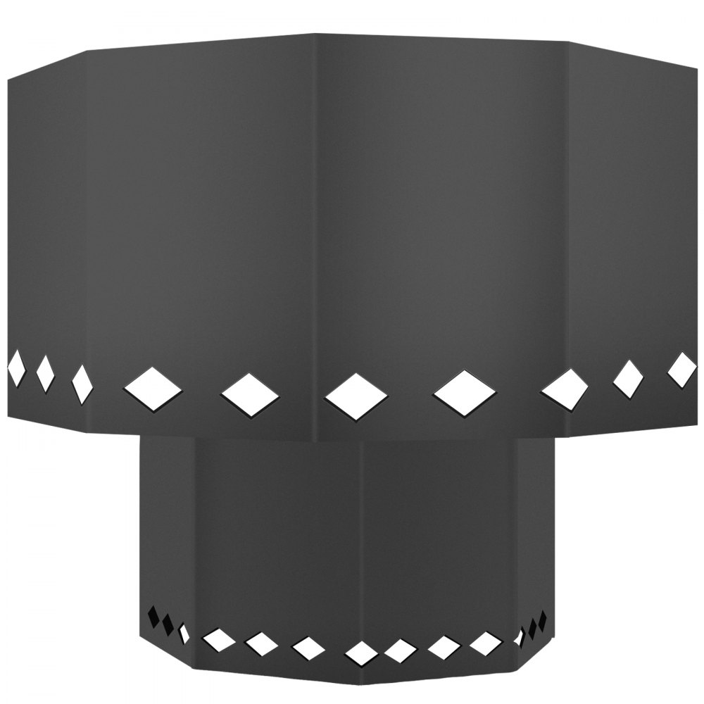 VEVOR Brasero sin humo, estufa de acero al carbono, brasero grande de leña de 38 cm de diámetro, brasero portátil sin humo para picnic, camping, patio, color negro