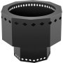 VEVOR Brasero sin humo, estufa de acero al carbono, brasero grande de leña de 38 cm de diámetro, brasero portátil sin humo para picnic, camping, patio, color negro