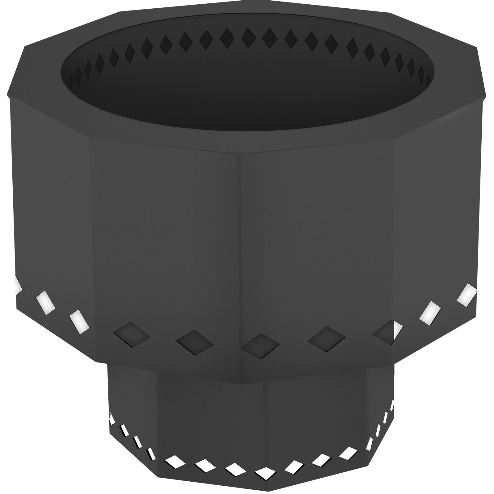 VEVOR Brasero sin humo, estufa de acero al carbono, brasero grande de leña de 38 cm de diámetro, brasero portátil sin humo para picnic, camping, patio, color negro