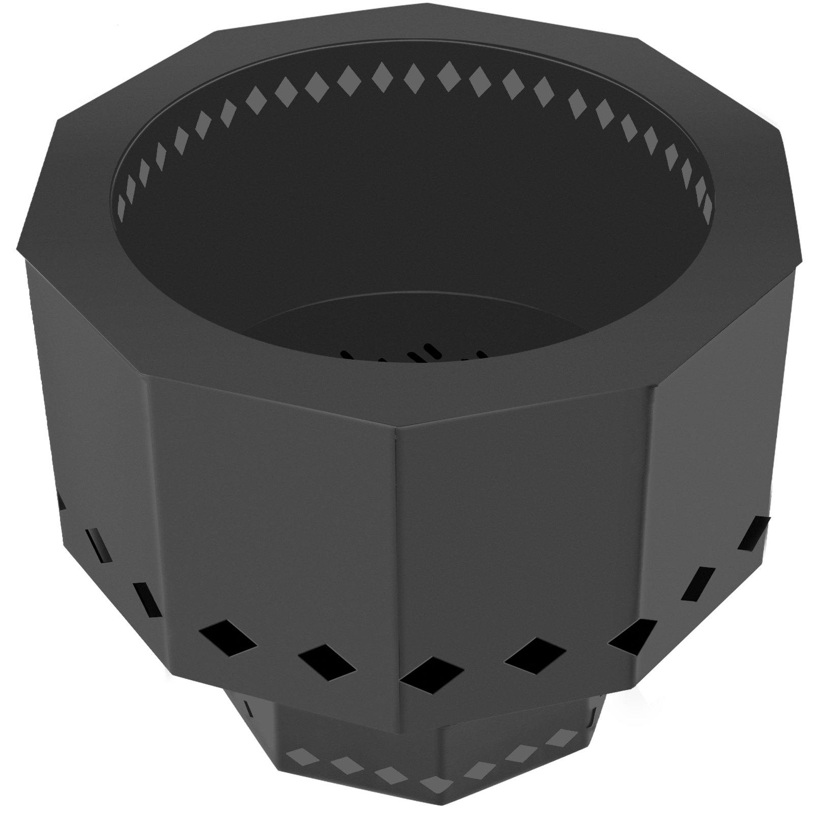 VEVOR Brasero sin humo, estufa de acero al carbono, brasero grande de leña de 38 cm de diámetro, brasero portátil sin humo para picnic, camping, patio, color negro