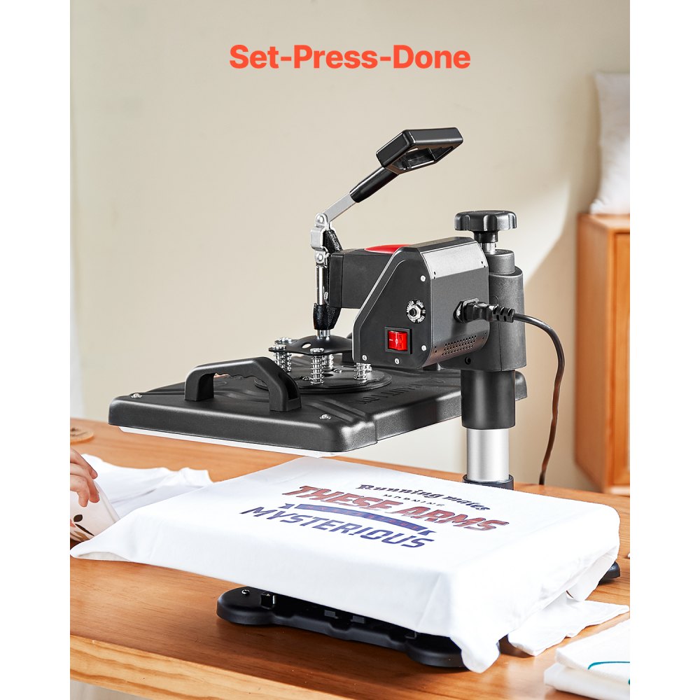 Prensa térmica VEVOR, 5 en 1, 12 x 15 pulgadas, control digital preciso de temperatura, impresora de transferencia por sublimación tipo concha de calentamiento rápido, prensa térmica de vinilo para tazas, camisetas, platos, 900 W