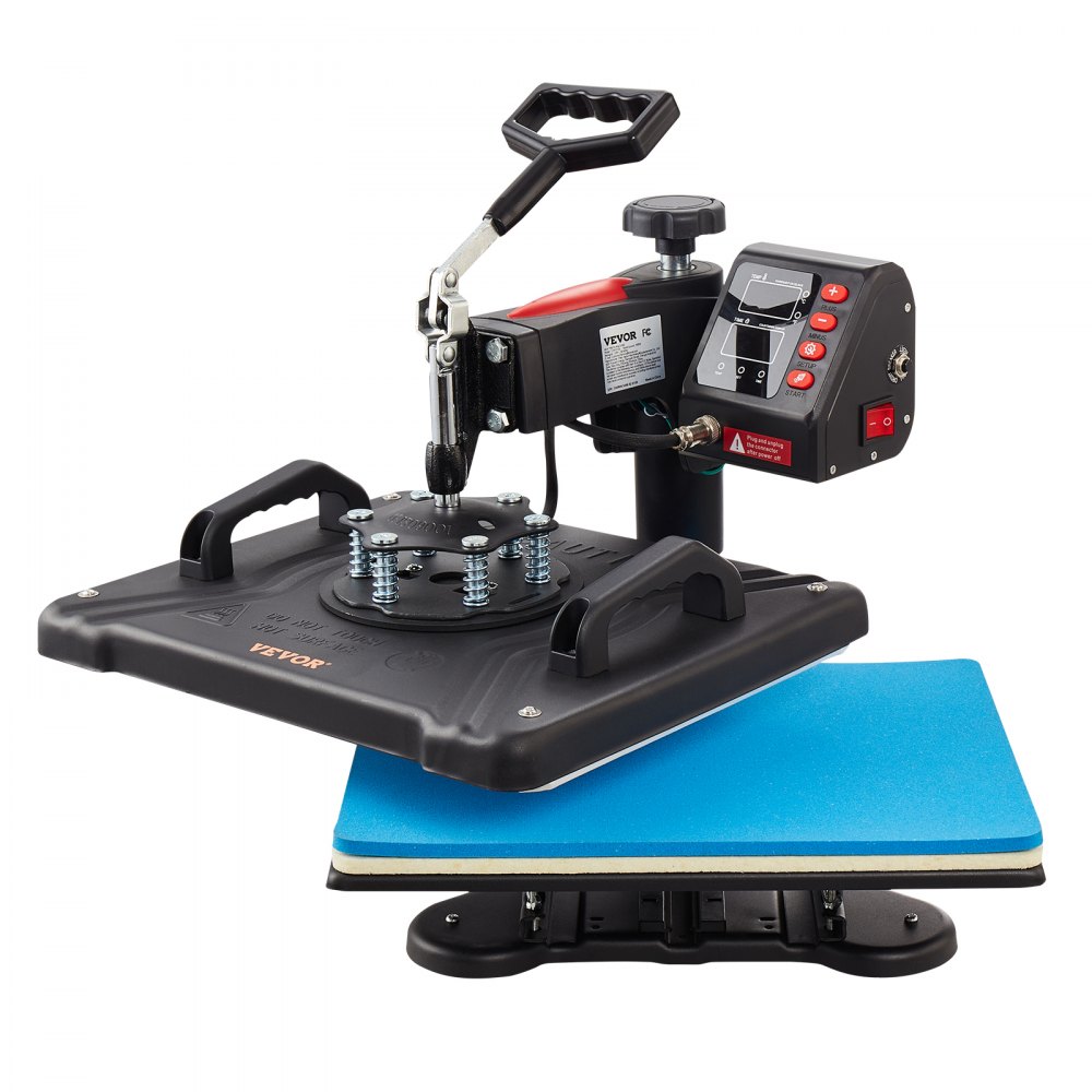 Prensa térmica VEVOR, 5 en 1, 12 x 15 pulgadas, control digital preciso de temperatura, impresora de transferencia por sublimación tipo concha de calentamiento rápido, prensa térmica de vinilo para tazas, camisetas, platos, 900 W