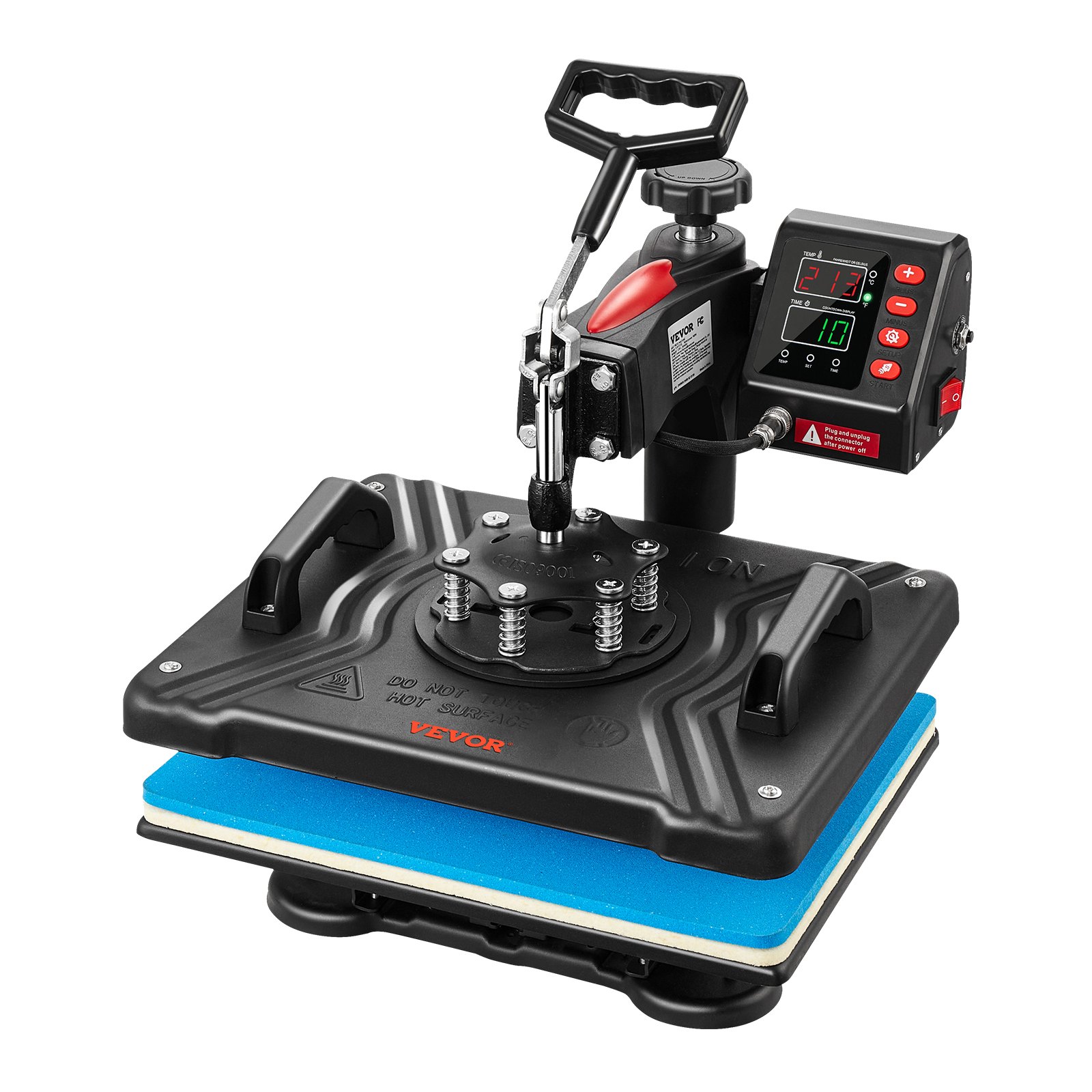 Prensa térmica VEVOR, 5 en 1, 12 x 15 pulgadas, control digital preciso de temperatura, impresora de transferencia por sublimación tipo concha de calentamiento rápido, prensa térmica de vinilo para tazas, camisetas, platos, 900 W