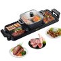 Tuspuzz 2 en 1 Barbacoa eléctrica Parrilla Hot Pot Portable Hot Pot Barbacoa Grill 2400W