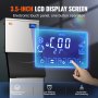 Máquina de hielo comercial VEVOR con pantalla LCD de 3,5 pulgadas, panel táctil electrónico y espesor de hielo ajustable.