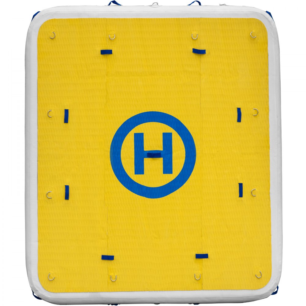 VEVOR Tuspuzz Plataforma Hinchable 2,5 x 2 m Plataforma Inflable Flotante 8 x 6 Pies Plataforma Flotante Hinchable para 3-4 Personas Plataforma de Natación Inflable con Bombas Eléctrica y Manual Barco Yate