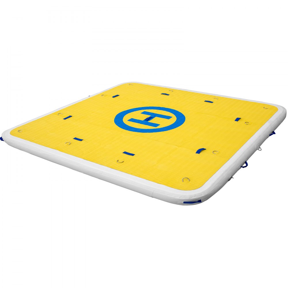 VEVOR Plataforma Hinchable 2,5 x 2 m Plataforma Inflable Flotante 8 x 6 Pies Plataforma Flotante Hinchable para 3-4 Personas Plataforma de Natación Inflable con Bombas Eléctrica y Manual Barco Yate