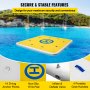 VEVOR Tuspuzz Plataforma Hinchable 2,5 x 2 m Plataforma Inflable Flotante 8 x 6 Pies Plataforma Flotante Hinchable para 3-4 Personas Plataforma de Natación Inflable con Bombas Eléctrica y Manual Barco Yate