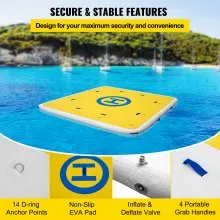 VEVOR Plataforma Inflable Flotante 2,5x2 m Plataforma Hinchable para 3-4 Adultos