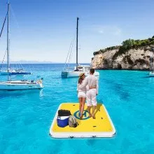 VEVOR Plataforma Inflable Flotante 2,5x2 m Plataforma Hinchable para 3-4 Adultos