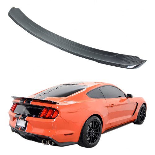 Alerón trasero de fibra de carbono VEVOR para Ford Mustang S550 GT GT350 350R 2015-2020, paquete de pista, ala de fibra de carbono