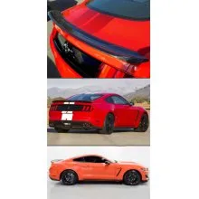 Alerón trasero de fibra de carbono VEVOR para Ford Mustang S550 GT GT350 350R 2015-2020, paquete de pista, ala de fibra de carbono