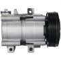 Compresor de aire acondicionado VEVOR para Ford F-150 con polea negra y carcasa plateada.