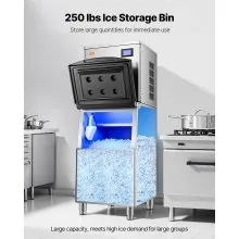 Contenedor de almacenamiento de hielo comercial de acero inoxidable con capacidad de 250 libras