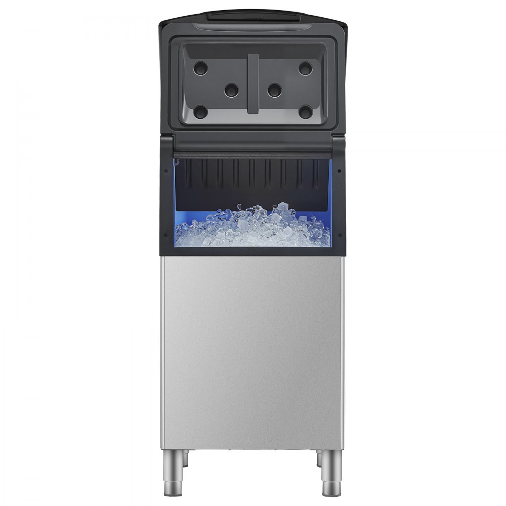 VEVOR - Contenedor de hielo comercial para máquina de hielo, capacidad de 300 lb, con patas de goma antideslizantes ajustables, apto para restaurantes, hoteles y tiendas de bebidas.