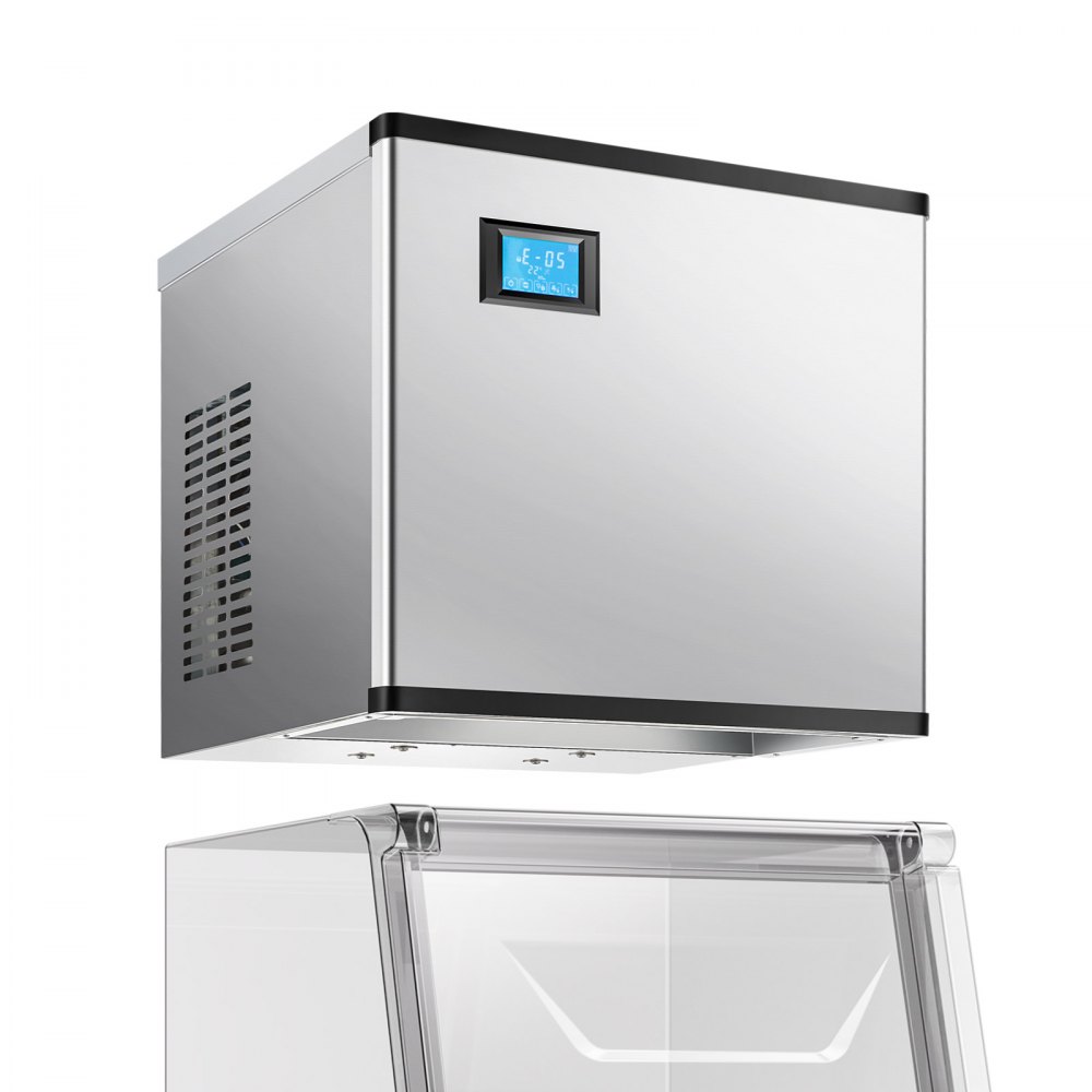 Máquina de hielo comercial VEVOR de 136 kg/24 h, máquina de hielo industrial de acero inoxidable de 50 cm, autolimpiable y programada, máquina modular de cubitos de hielo para restaurantes y hoteles (solo cabezal)