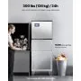 Máquina de hielo comercial VEVOR de 136 kg/24 h, máquina de hielo industrial de acero inoxidable de 50 cm, autolimpiable y programada, máquina modular de cubitos de hielo para restaurantes y hoteles (solo cabezal)