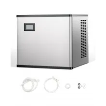 Máquina de hielo comercial VEVOR de 136 kg/24 h, máquina de hielo industrial de acero inoxidable de 50 cm, autolimpiable y programada, máquina modular de cubitos de hielo para restaurantes y hoteles (solo cabezal)