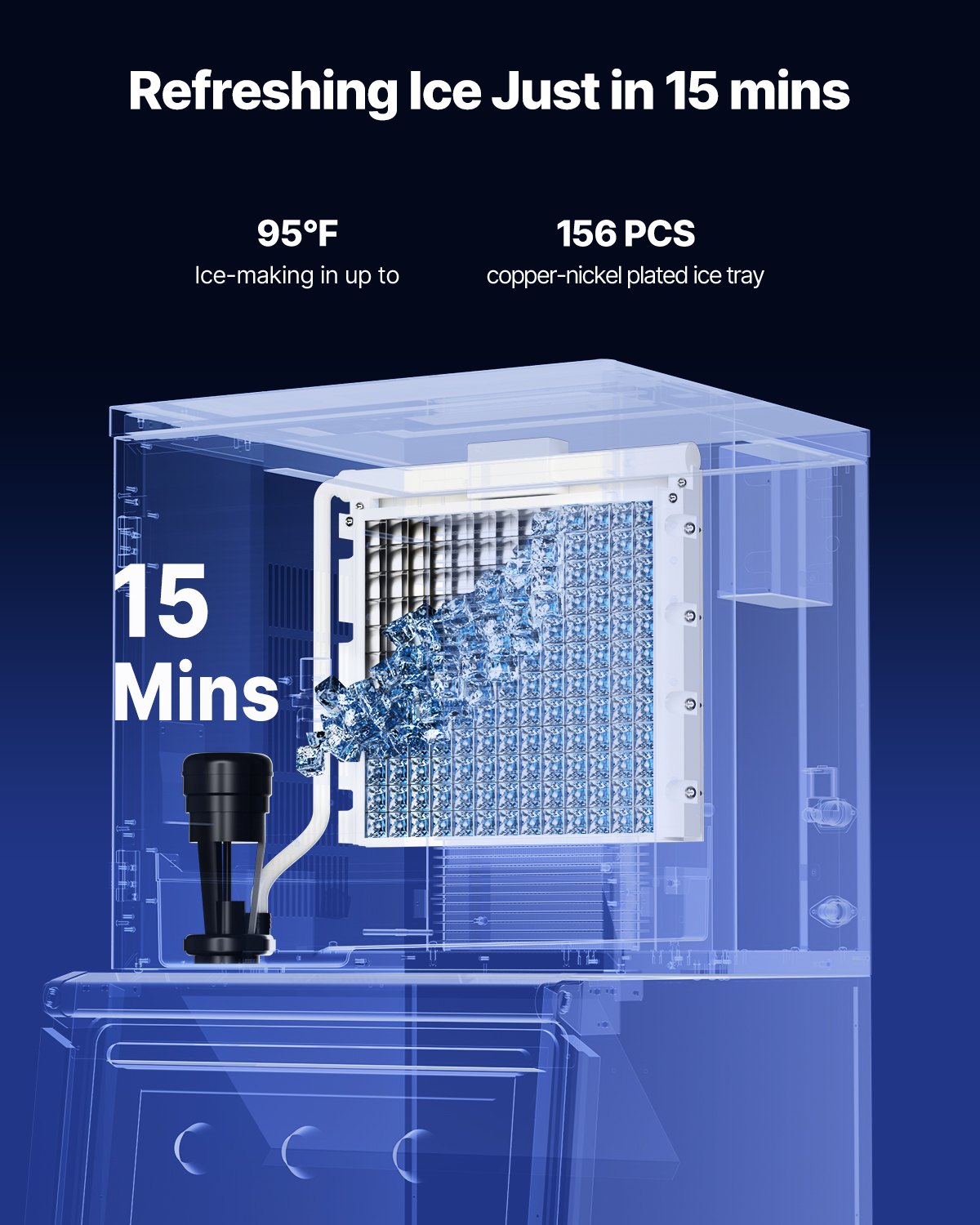 Máquina para fabricar hielo comercial, 360 lb/día, máquina para hacer hielo autolimpiante (solo cabezal)