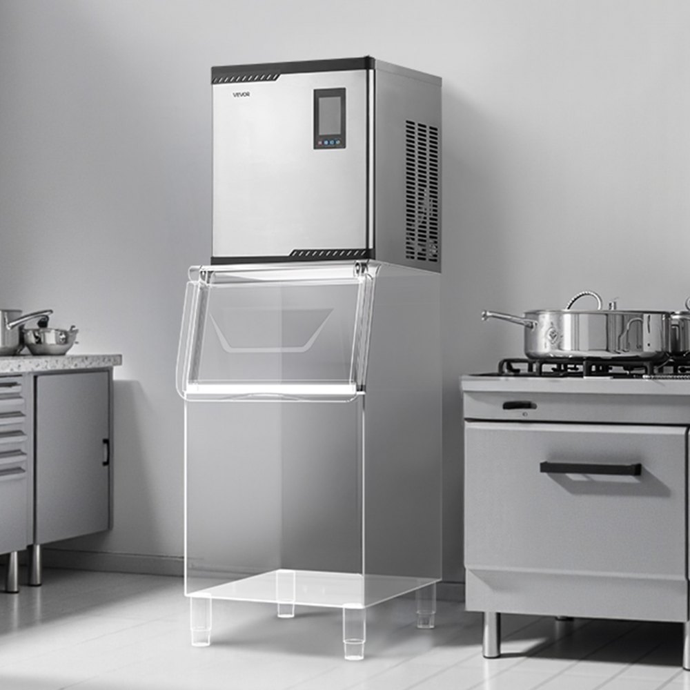 Máquina de hielo comercial VEVOR - Cabezal, 136 kg/día, de acero inoxidable, con producción de hielo programada, autolimpieza, grosor ajustable, ideal para restaurantes, bares, cafeterías y hoteles - Solo cabezal