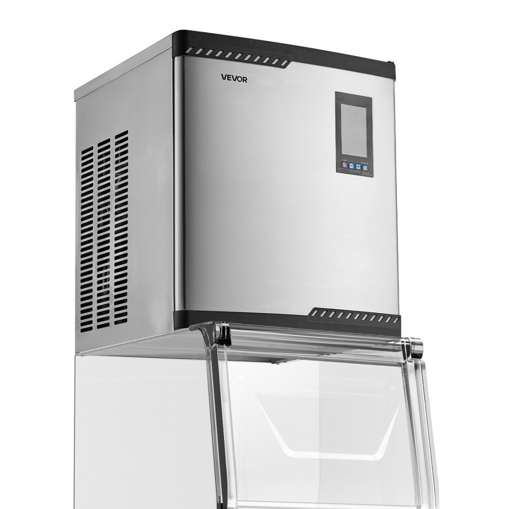 Máquina de hielo comercial VEVOR - Cabezal, 136 kg/día, de acero inoxidable, con producción de hielo programada, autolimpieza, grosor ajustable, ideal para restaurantes, bares, cafeterías y hoteles - Solo cabezal