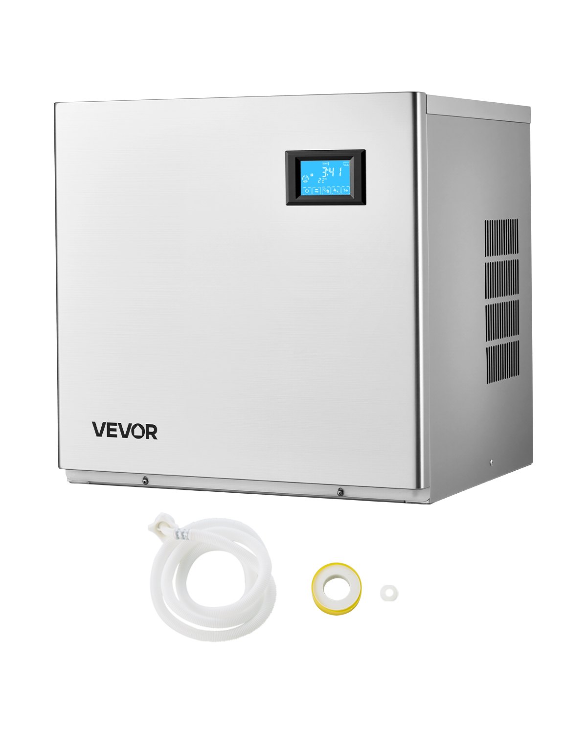 Máquina de hielo comercial VEVOR - Cabezal, 160 kg/día, de acero inoxidable, autolimpiable, bandeja de hielo de 156 piezas, grosor ajustable, ideal para restaurantes, bares, cafeterías y hoteles (solo cabezal)