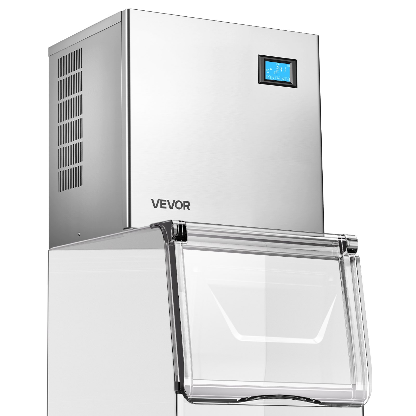 Máquina de hielo comercial VEVOR - Cabezal, 160 kg/día, de acero inoxidable, autolimpiable, bandeja de hielo de 156 piezas, grosor ajustable, ideal para restaurantes, bares, cafeterías y hoteles (solo cabezal)