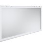 Ventana de concesión VEVOR con marco blanco y bisagras, que muestra un diseño limpio y moderno.