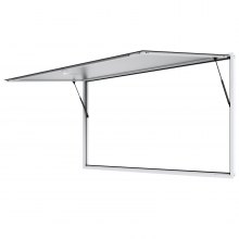 Ventana de concesión VEVOR de 96" x 48", ventana de servicio para camiones de comida de aleación de aluminio con puerta de toldo y gancho de arrastre, ventana de servicio de hasta 85 grados para camiones de comida, remolques de concesión, vidrio no incluido