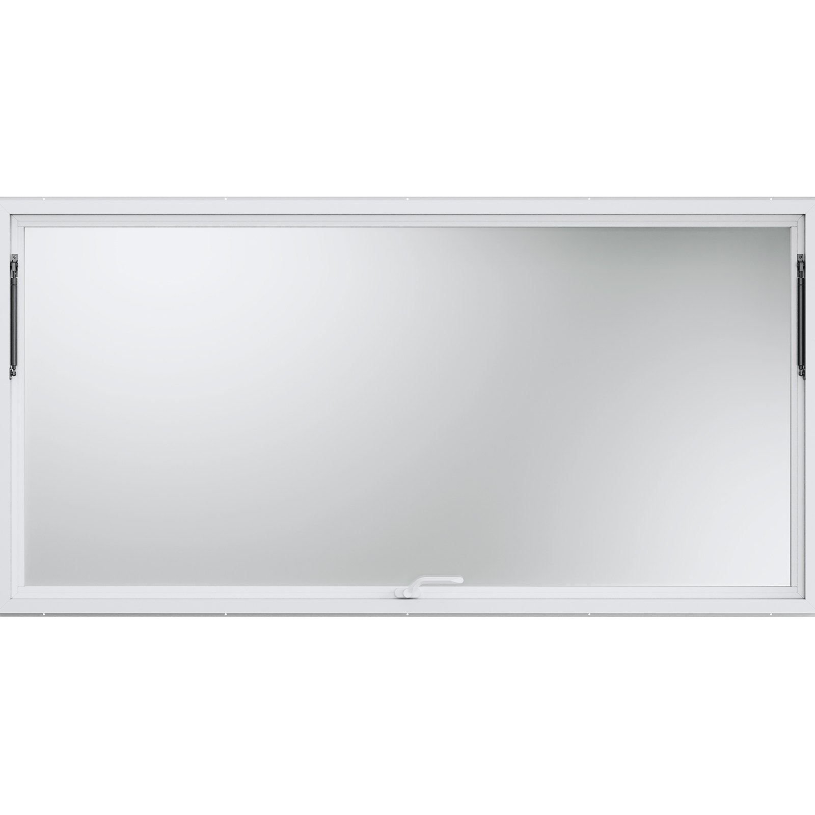 Ventana de concesión VEVOR con marco de aluminio blanco y un gran panel de vidrio transparente.