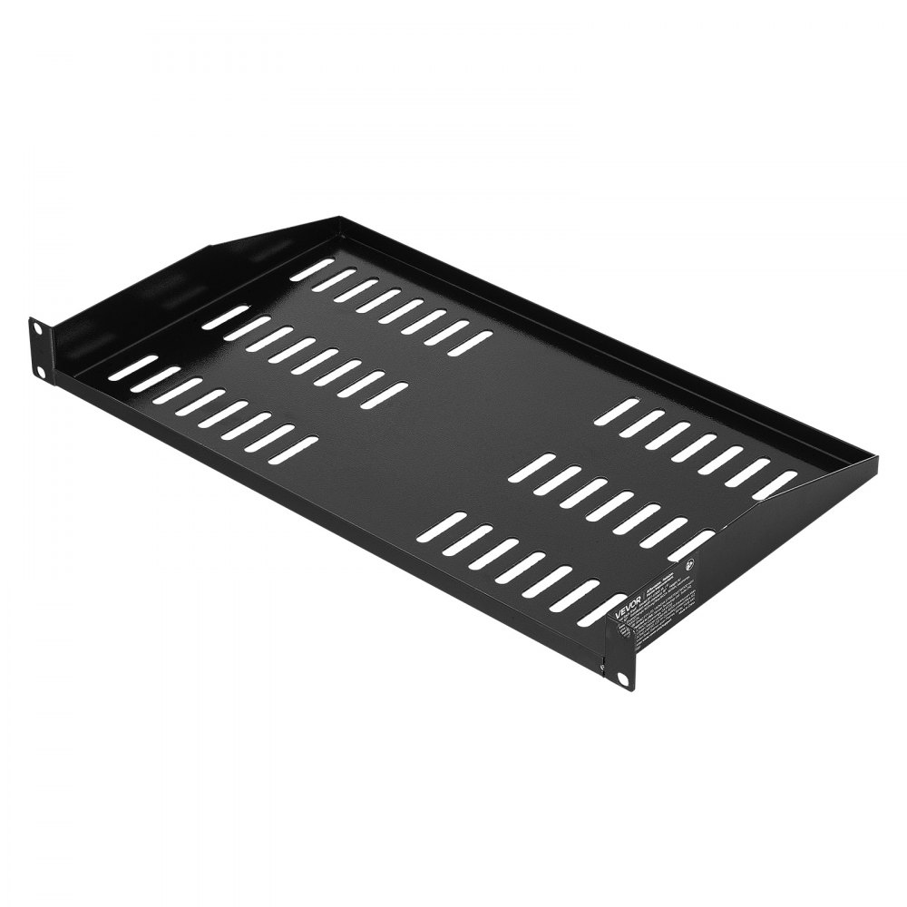 VEVOR 1U Server Rack Shelf, 4 PCS, 50 lbs Max Load-Bearing Vented Cantilever, Wall Mount or Rack Mount Shelf with Tray, 10 in Depth, Good Air Circulation for 19 Inch Cabinet Computer Network Equipment