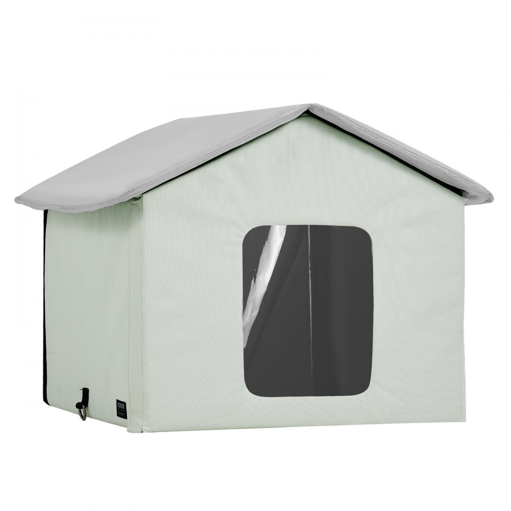 VEVOR Casa para gatos con calefacción, refugio para gatos de exterior con temperatura y temporizador ajustables, tela Oxford 600D, plegable, con almohadilla térmica para mantenerlos cálidos y cómodos en invierno, verde (medio)