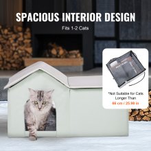 Casa para gatos plegable con calefacción VEVOR, refugio para gatos con almohadilla térmica, color verde, grande