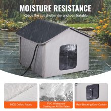 Casa para gatos plegable con calefacción VEVOR, refugio para gatos con almohadilla térmica, color gris medio