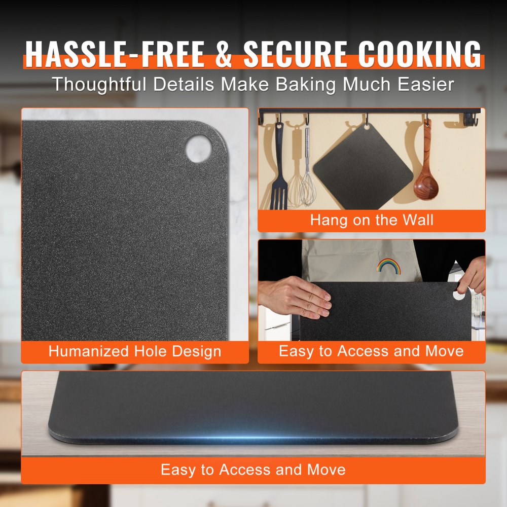 VEVOR - Placa de acero para pizza de 35,5 x 35,5 x 6,35 mm para horno, piedra para hornear pizza de acero al carbono precurada con conductividad 20 veces mayor, bandeja para pizza resistente y antioxidante para parrilla exterior y horno interior.