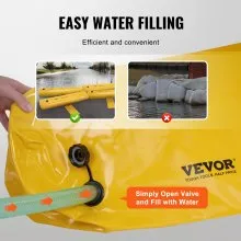 Barreras contra inundaciones VEVOR, bolsas de arena alternativas, paquete de 4, barrera contra inundaciones para el hogar, barreras de agua para inundaciones, puertas, entradas de vehículos (4 pies x 6 pulgadas)