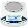 Báscula de laboratorio VEVOR con pantalla digital y plataforma de pesaje de acero inoxidable.