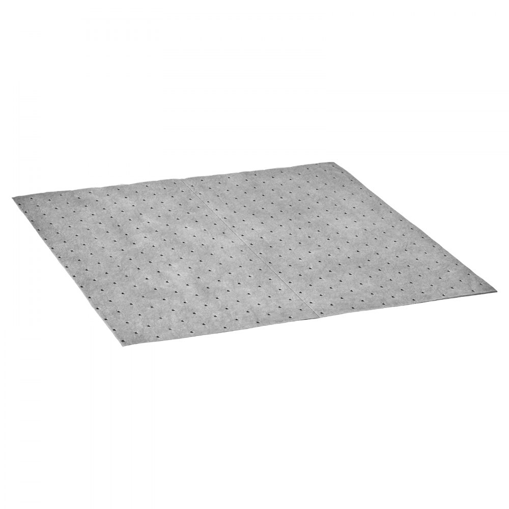 VEVOR Almohadillas Absorbentes Universales 200 Piezas 190 GSM, Formato de 41 x 46 cm y 1,9 mm con Líneas Precortadas para Adaptar Tamaño y Reducir Residuos para Derrames en Garajes, Talleres, Fábricas