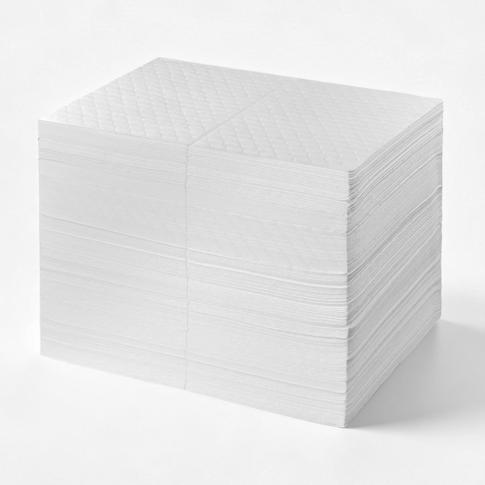VEVOR Almohadillas Absorbentes de Aceite 200 Unidades 200 GSM para Derrames, Formato de 38 x 51 cm con Líneas Precortadas para Adaptar el Tamaño y Reducir Residuos para Garajes, Talleres y Fábricas