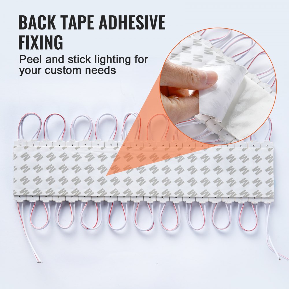 VEVOR 200 luces LED para escaparate, 103 pies CC 12 V, luces de módulo LED, 2835 SMD 3 LED 1,5 W, luces de ventana con cinta adhesiva en la parte posterior, para carteles publicitarios de ventanas de tiendas comerciales, IP68 resistente al agua