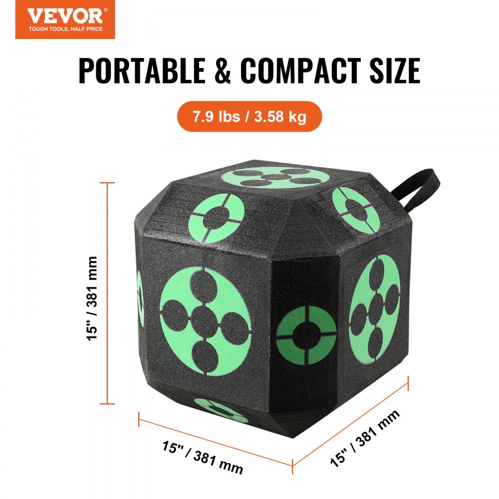 caja VEVOR portátil y compacta de 15&quot; (381 mm), pesa 7.9 lbs (3.58 kg).