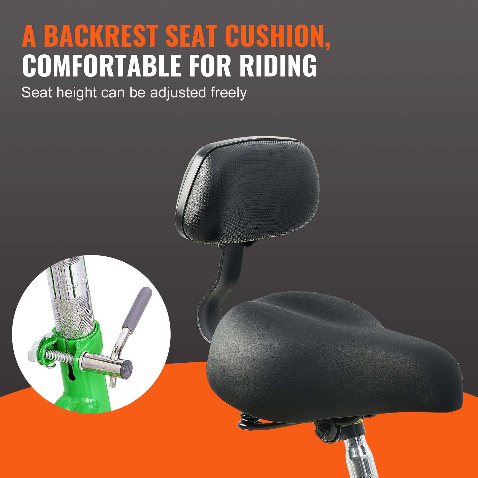 Triciclos para adultos VEVOR de 7 velocidades, 26 pulgadas, de acero al carbono, con cesta y asiento ajustable, ideal para picnics, compras, para personas mayores, mujeres y hombres (verde)