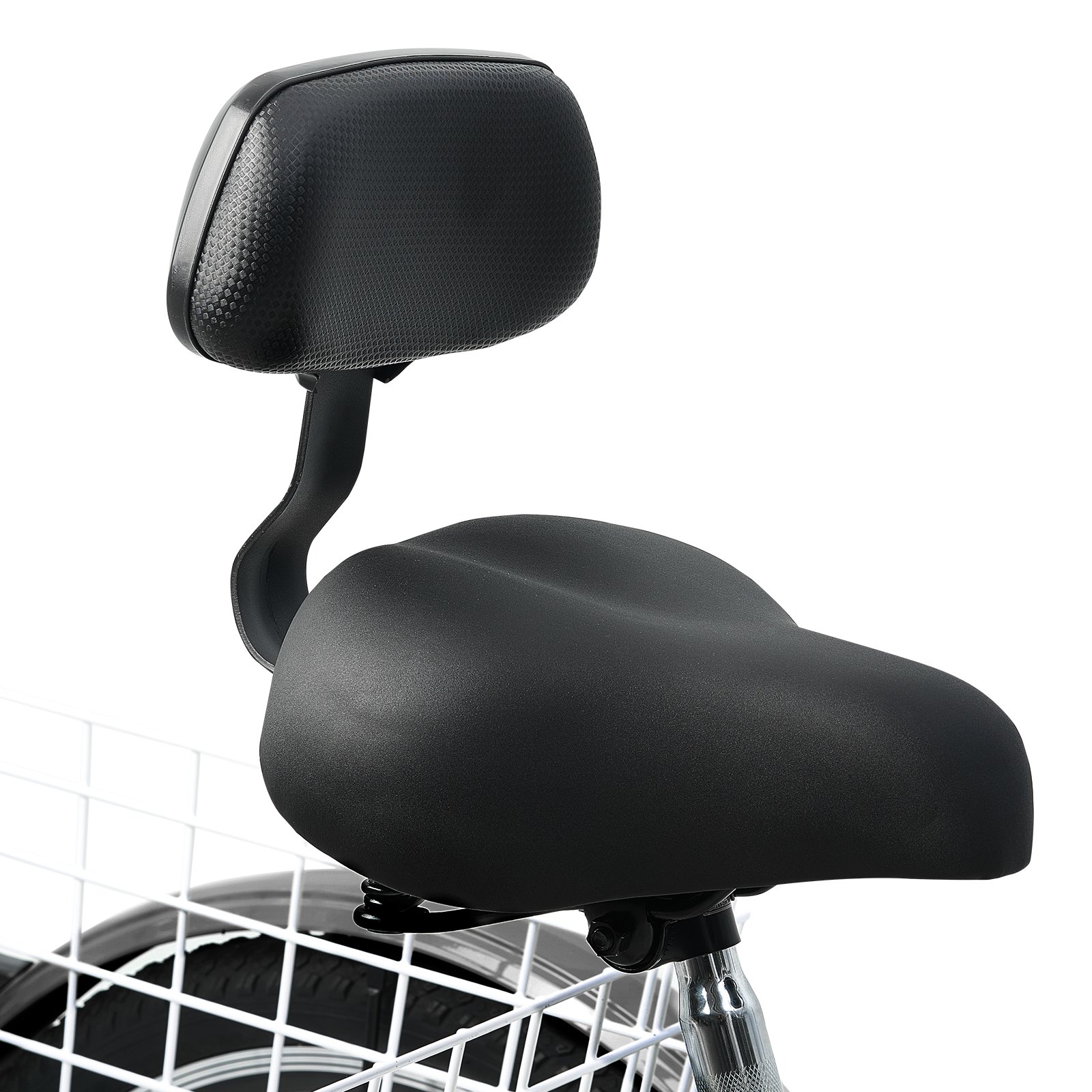 VEVOR Triciclos para adultos, 7 velocidades, 20 pulgadas, de acero al carbono, con cesta y asiento ajustable, ideal para picnics, compras, para personas mayores, mujeres y hombres (negro)